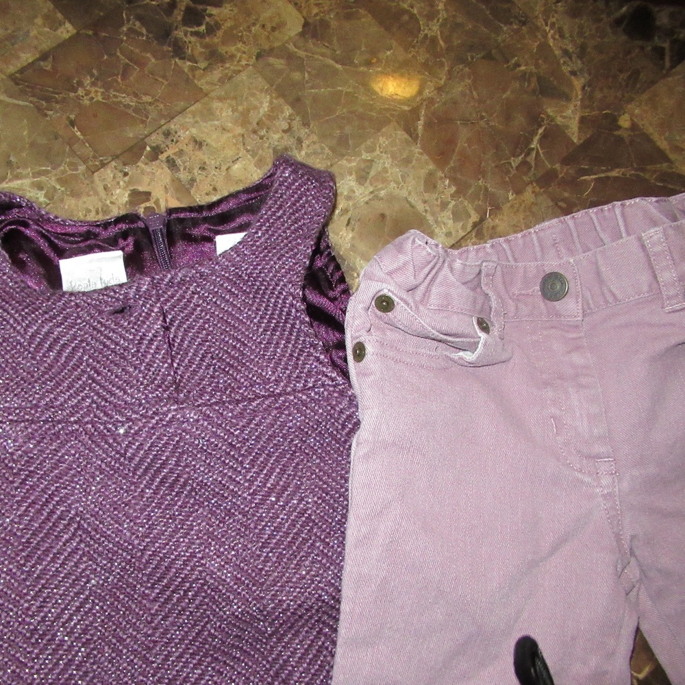 Purple Power 2T 2 Peice Lot Jeans And Dress